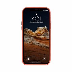 Crong Essential Cover Magnetic kunstnahast ümbris seadmele iPhone 12 Pro Max, MagSafe'iga, punane
