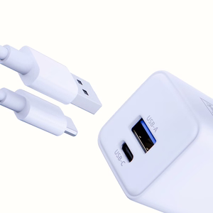 Valge 3mk Hyper GaN võrgulaadija, 20 W, QC4+/PD/PPS, USB 1A1C, EL