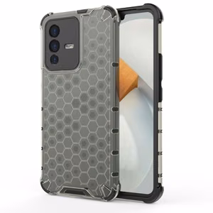 Honeycomb korpus soomustatud kate koos geelraamiga Vivo V23 5G must