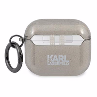Karl Lagerfeld Glitter Karl's Head ümbris AirPods 3 jaoks - must