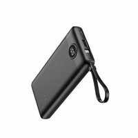 Power Bank Veger "W1116" must 10000mAh (PD / QC3.0) + integreeritud 3in1 kaabel