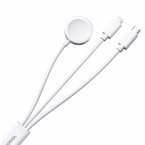Магнитный зарядный кабель Joyroom S-IW008 3в1 USB-A - Lightning/USB-C 1.2м (белый)