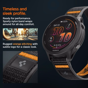 Spigen Athlex Airna Garmin Quick Release 22 mm rihm, must ja oranž