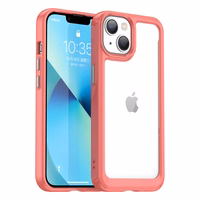 Outer Space Case iPhone 14 kõva kate geelraamiga punane