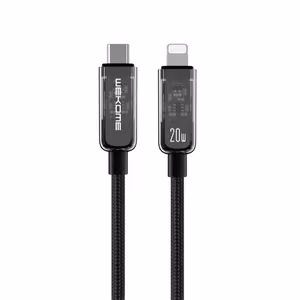 WEKOME WDC-181 Vanguard Series USB-C–Lightning laadimis- ja andmekaabel, 1 m, PD 20 W, must