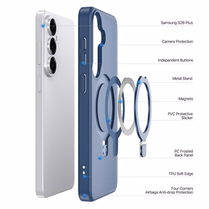 Чехол Dux Ducis Yind с магнитной подставкой для Samsung S947 S26 Plus тёмно-синий