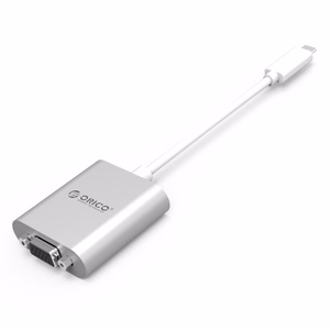 Orico PTAV adapter USB-C–VGA ja 3,5 mm, Full HD, 0,15 m – hõbedane
