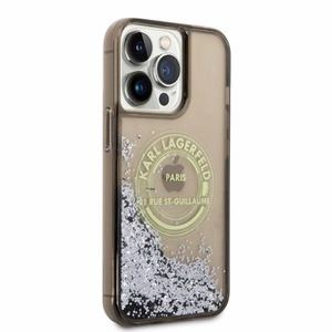 Karl Lagerfeld Liquid Glitter RSG ümbris jaoks iPhone 14 Pro Max - must