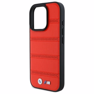 BMW M Perforated And Stitched Line MagSafe ümbris jaoks iPhone 16 Pro Max - punane