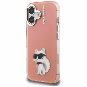 Karl Lagerfeld IML Aquarelle Choupette & Logo iPhone 16 Ümbris - roosa