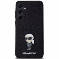 Karl Lagerfeld Fixed Glitter Ikonik Logo Metal Pin ümbris jaoks Samsung Galaxy A35 - must
