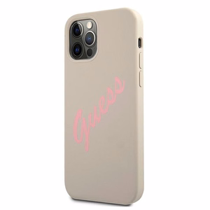 Guess GUHCP12MLSVSGP iPhone 12/12 Pro 6.1" серо-розовый/серо-розовый жёсткий чехол Silicone Vintage