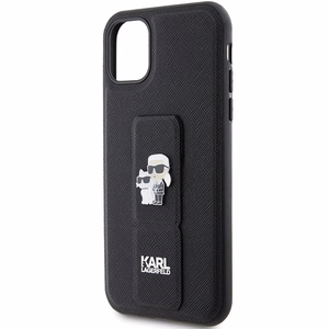 Karl Lagerfeld Gripstand Saffiano Karl&Choupette Pins ümbris jaoks iPhone 11 / Xr - must