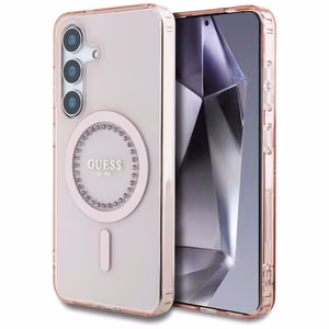 GUESS ümbris jaoks SAMSUNG S25 GUHMS25SPFTDTEP (Magnetic IML Rhinestones) roosa