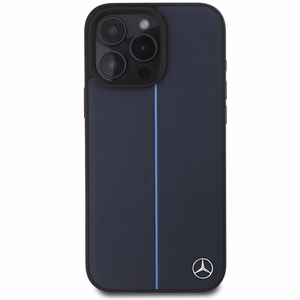Mercedes MB sinine Line Leather MagSafe Ümbris jaoks iPhone 16 Pro Max - tumesinine
