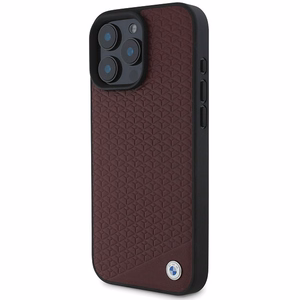 BMW Sign Leather Diamond Metal Logo MagSafe Ümbris jaoks iPhone 16 Pro Max - punane
