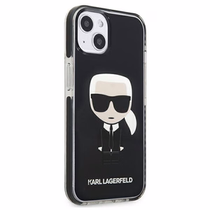 Karl Lagerfeld Iconik Karl ümbris iPhone 13 mini jaoks - must
