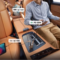 Autolaadija Joyroom "JR-CCL07" must 30W (1xPD / 1xQC3.0) + "Lightning" kaabel