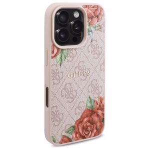 Guess GUHMP16LP4ROPEMCP iPhone 16 Pro 6.3" roosa/roosa hardcase 4G Flowers Print MagSafe