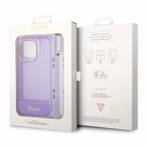 Guess GUHCP14LHGCOHU iPhone 14 Pro 6.1" lilla/lilla hardcase Translucent Pearl Strap