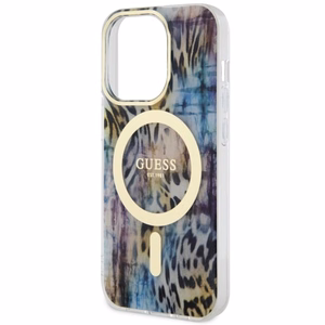 Guess GUHMP14LHLEOPWB iPhone 14 Pro 6.1" sinine/sinine hardcase Leopard MagSafe