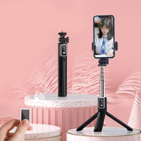 Selfie Stick MINI - with detachable bluetooth remote control and tripod - P40L BLACK