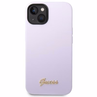 GUESS ümbris jaoks IPHONE 13 / 14 / 15 GUHCP14SSLSMU (Silicone Vintage kuldne Logo) lilla