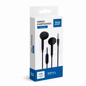Wire earbuds Jack 3,5 mm sinine Star PA-E65 1,2 m must