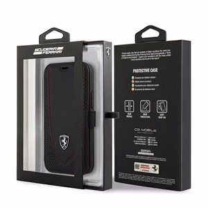 Ferrari FEOGOFLBKP12SBK raamatkaaneline ümbris iPhone 12 mini 5,4" Off Track Perforated – must