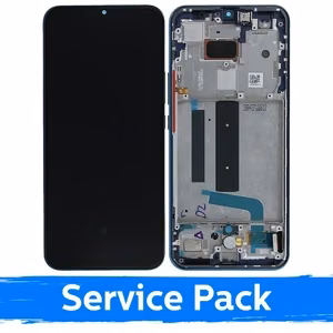 LCD Display Compatible With Xiaomi Mi 10 Lite 5G With Frame / Aurora Blue / (Service Pack)