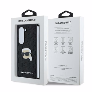 Karl Lagerfeld Saffiano Monogram Head Pin Ümbris jaoks Samsung Galaxy Z Fold 6 - Must