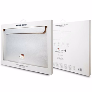 Hello Kitty PU Metal Logo ümbris jaoks a 14" laptop - hõbedane