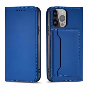 Magnet Card Case для Samsung Galaxy S23+ флип-чехол кошелёк подставка синий