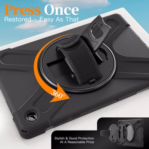 JM Rugged Case Grip ümbris Samsung Galaxy Tab A11+ rihmaga must