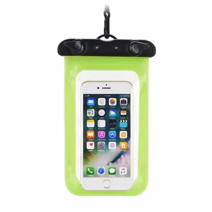 Waterproof bag jaoks mobile phone with plastic closing roheline