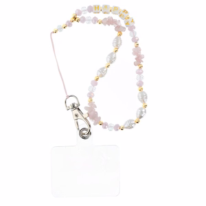 HAPPY Phone lanyard, Phone pendant / cord length 44cm (22cm in the loop) / on hand - lite roosa