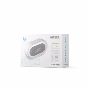 Ööbiirikell koos LED-öövalgusega PURE FNL-07 AKSEL valge pikk Forever Light