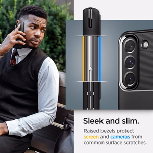 Spigen Rugged Armor ümbris Samsung Galaxy S22-le - matt must