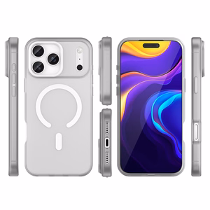 Magnetic Abrasive Ümbris jaoks iPhone 17 Pro Max Compatible with MagSafe - Matt Valge