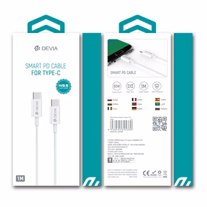Devia cable Smart EC042 PD USB-C - USB-C 60W 3A valge