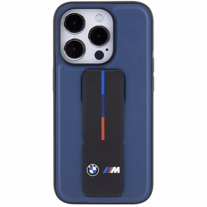 BMW M Grip Stand Bicolor ümbris jaoks iPhone 15 Pro - tumesinine