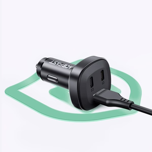 Acefast автомобильное зарядное устройство 66W 2x USB Type C / USB, PPS, Power Delivery, Quick Charge 4.0, AFC, FCP, SCP чёрное (B3 black)