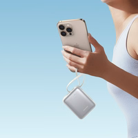 Joyroom JR-PBF27 10000mAh 22.5W Powerbank sisseehitatud USB-C ja Lightning kaablitega - valge