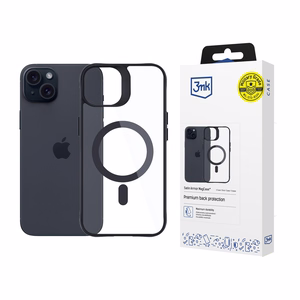 3mk Satin Armor MagCase with MagSafe jaoks iPhone 15 Plus - Clear with must Frame