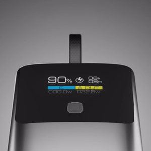 SBS 10000mAh PD 20W Powerbank with LCD Display and Built-in USB-C Cable - Gray