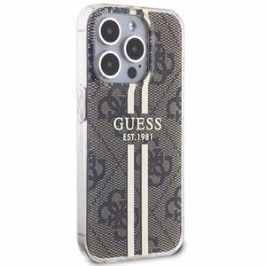 Guess IML 4G kuldne Stripe ümbris jaoks iPhone 15 Pro - brown