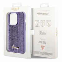Guess Sequin Script Metal ümbris jaoks iPhone 15 Pro Max - lilla