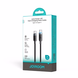 Joyroom S-A63 USB-C–USB-C kaabel, 100 W, 1,2 m, must