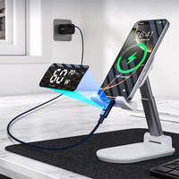 Choetech XCC-1068 PD 60W USB-C - USB-C Cable with Display 1.2 m - Blue