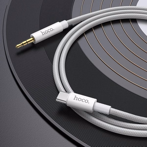 Kaabel AUX Jack 3,5 mm USB C Hoco 1 m UPA19 hõbedane